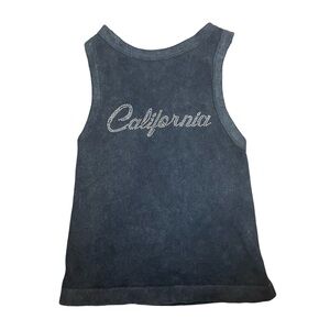 Rhinestone California Cropped Tank Top Size M